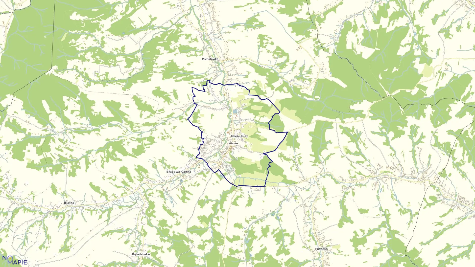 Mapa obrębu Błażowa w gminie Błażowa